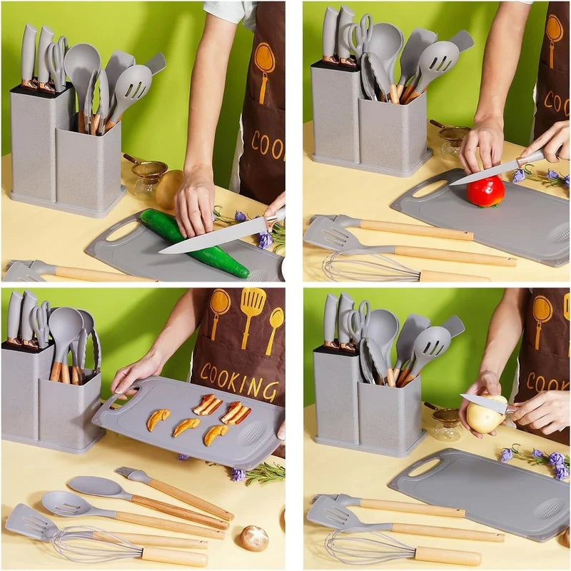Knife & Utensil Set with Stand